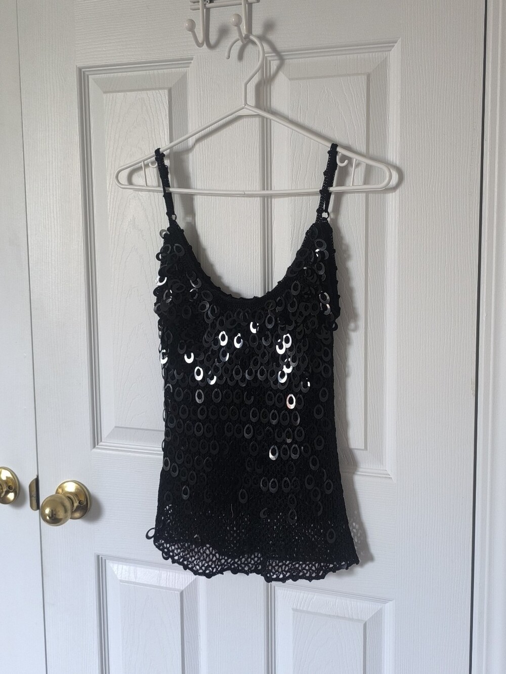 Black Sequin Knit Top